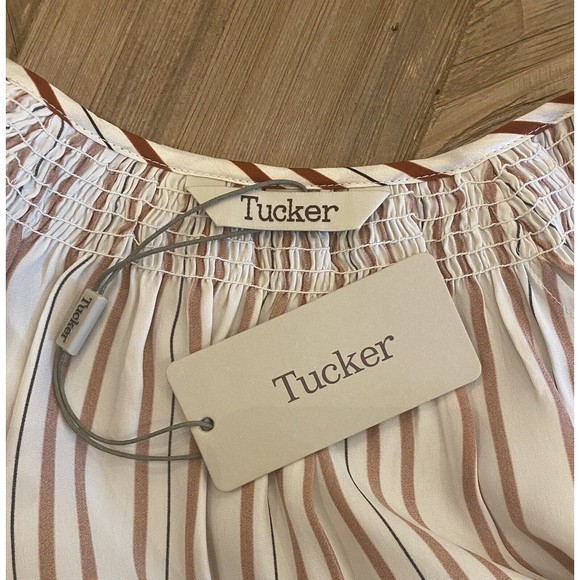 Tucker The Classic Knee Length Dress Satin Stripe In Charmeuse 100% Silk S NWT - Picture 5 of 9